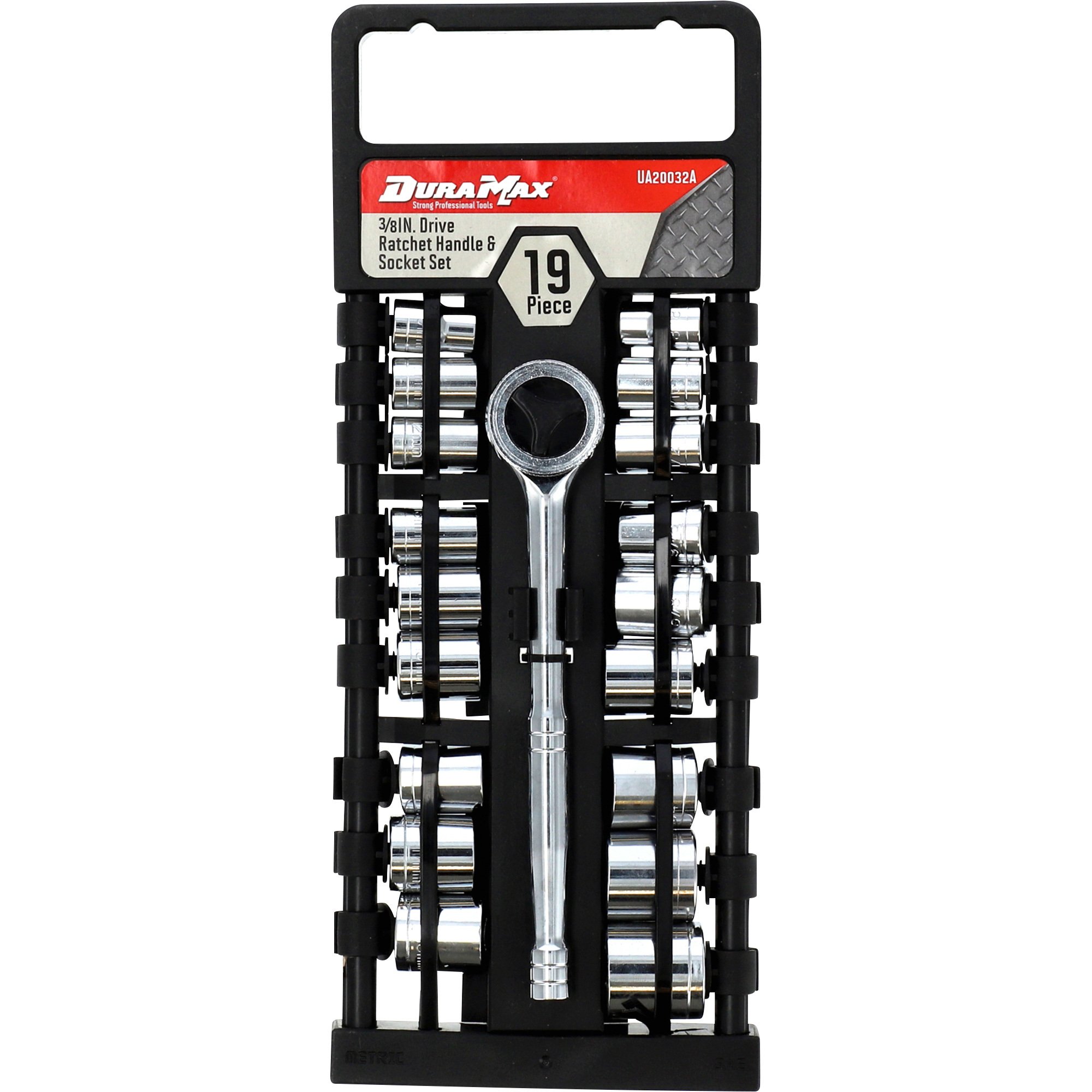 Dura Max 3/8in.-Drive Ratchet Handle and Socket Set — 19-Pc.